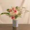 White Hydrangea n Flowers Tall Vase - Flowers