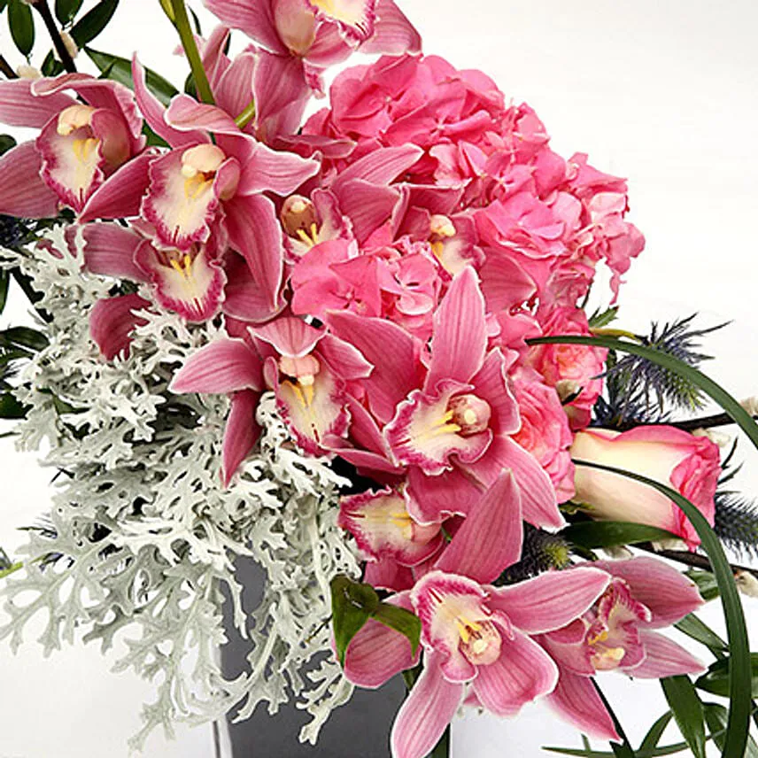 Exquisite Roses and Hydrangea Arrangement