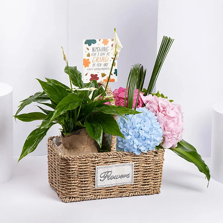 Grandparents Day Wishes Flowers And Plant Basket
