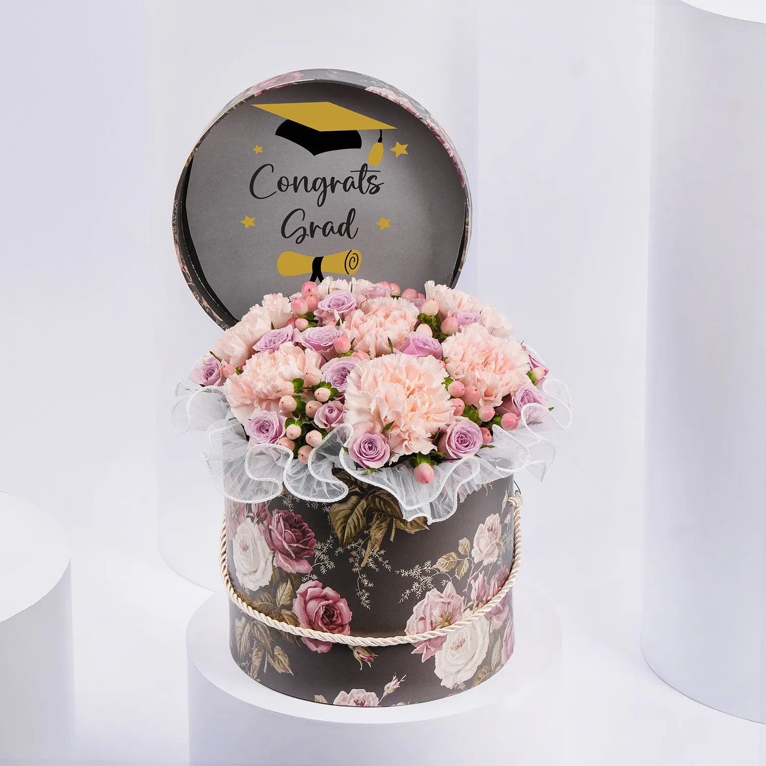 Pink Carnations in Box for Graduation Day