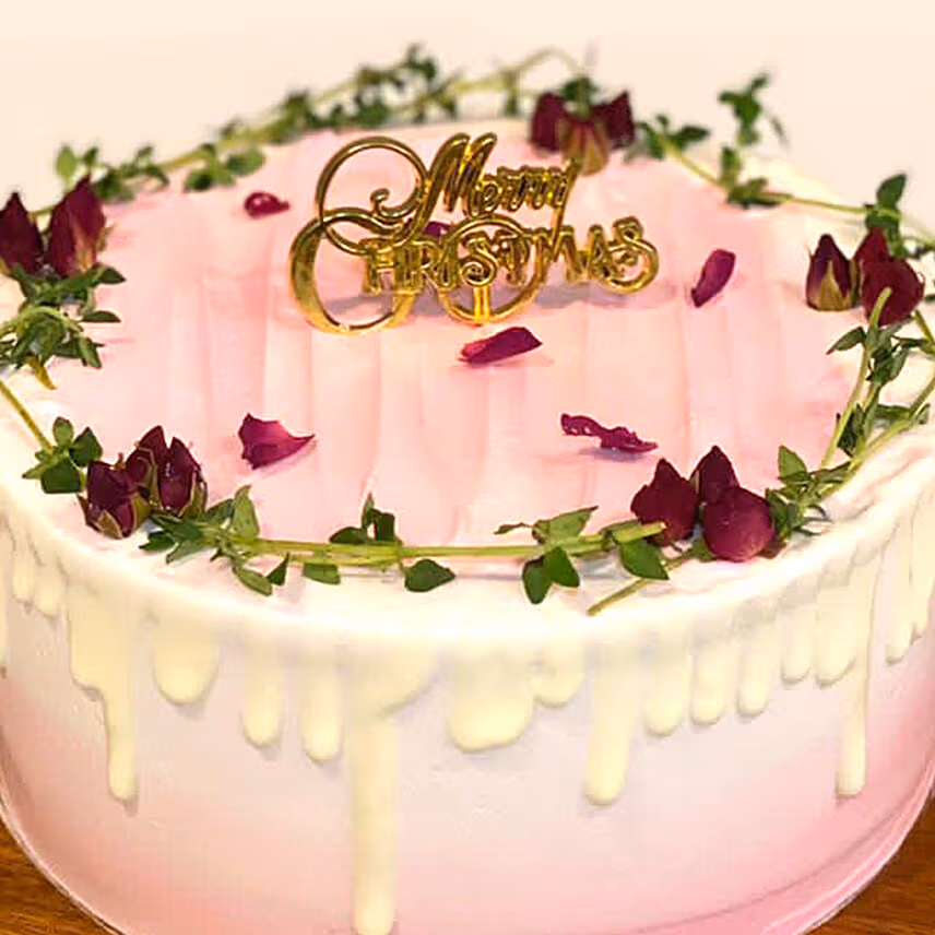 Elegant Christmas Snow White Cake