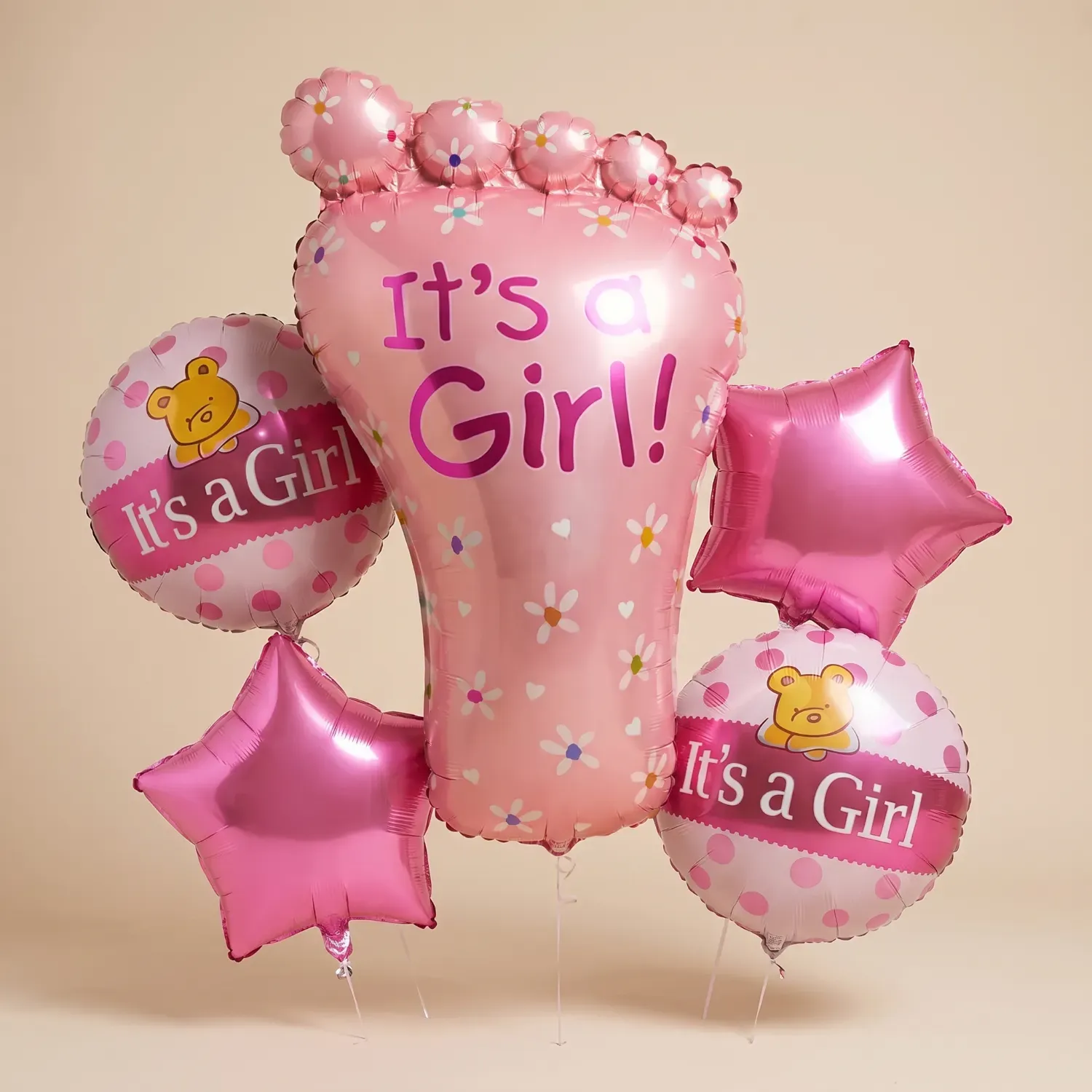 Adorable 'It's a Girl' Foil Balloon - Perfect for Baby Showers