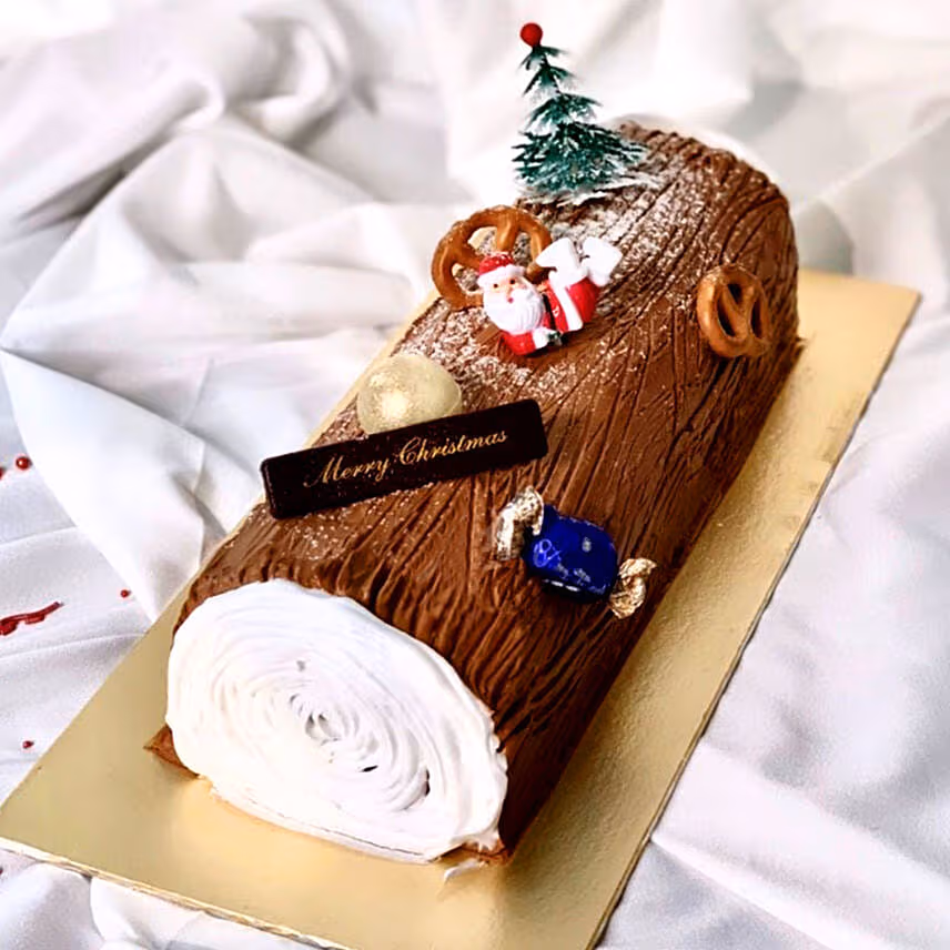 Traditional Chocolate Log Cake