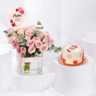 Celebrate Mother's Day with Flora & Frosting: Elegant Roses and Delightful Cake