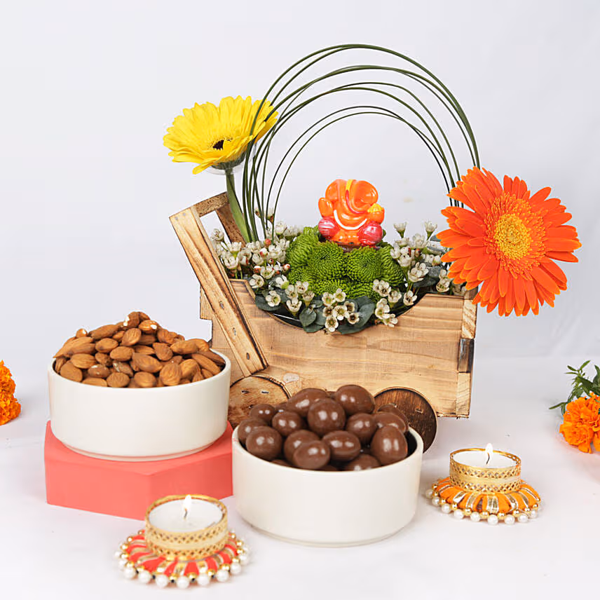 Ganesha Blessings Cart with Dry Fruits