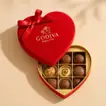 Elegant Red Roses with Godiva Chocolate Heart Gift Set