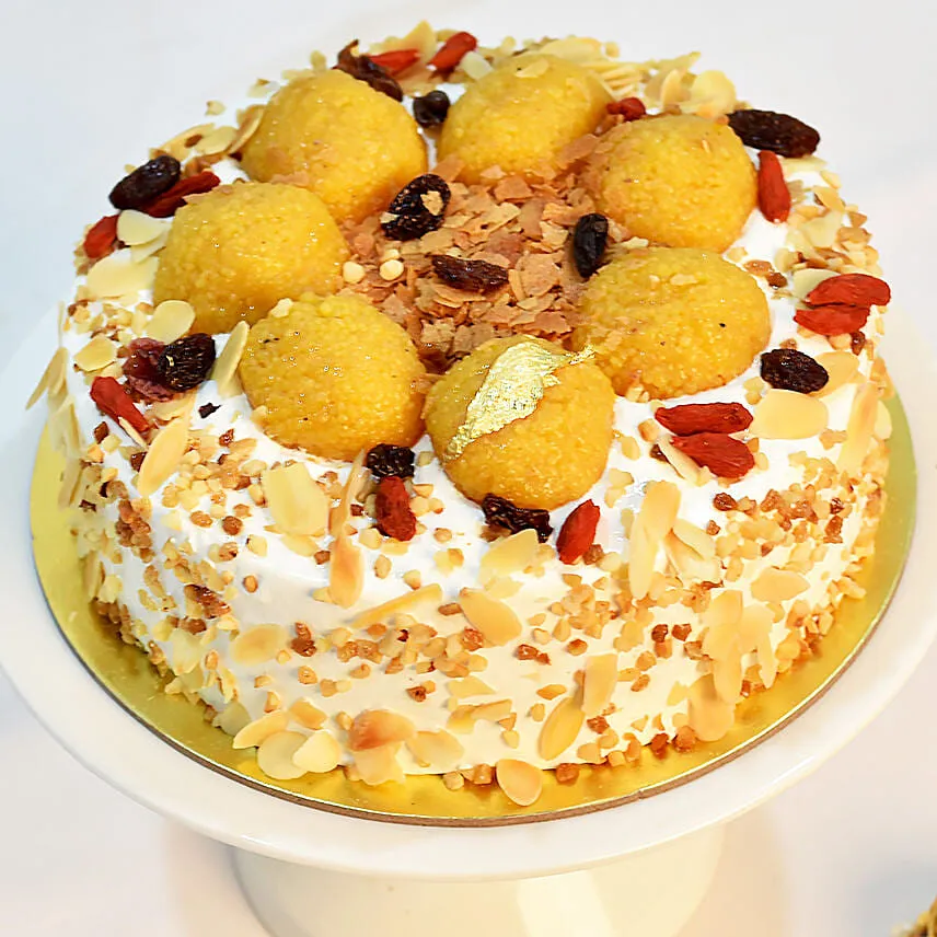 Motichoor Laddoo Cake for Deepavali