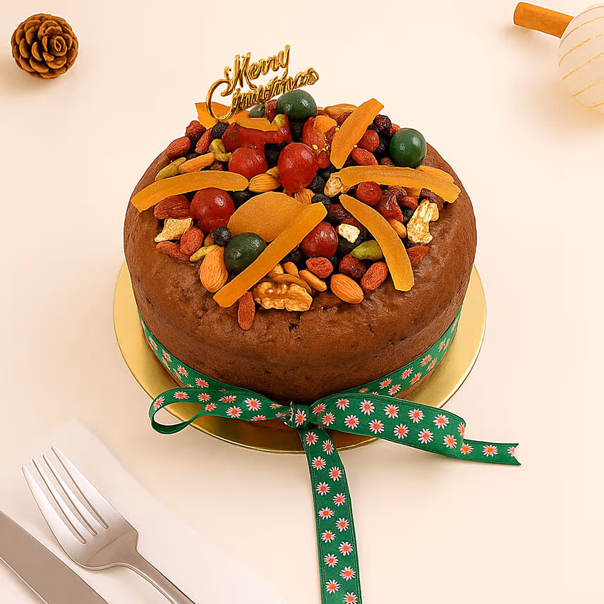 Fruit Decorated Delicious Plum Cake