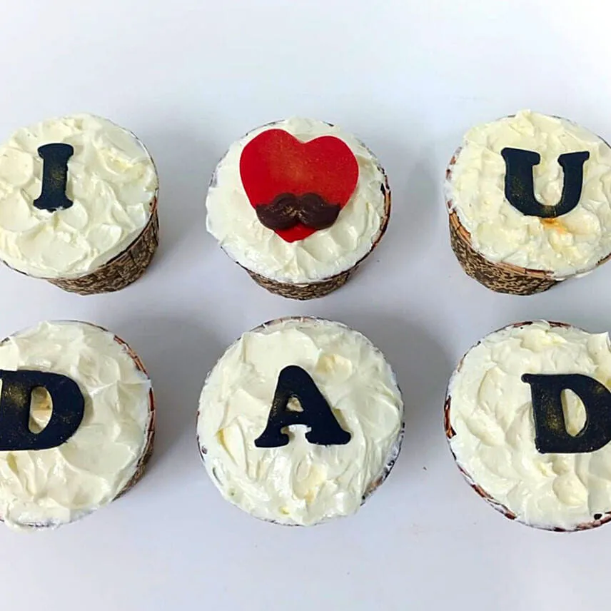 I Love U Dad Chocolate Cream Cupcakes 6 Pcs