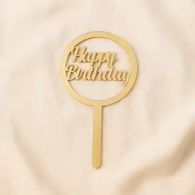 Happy Birthday Gold Topper 