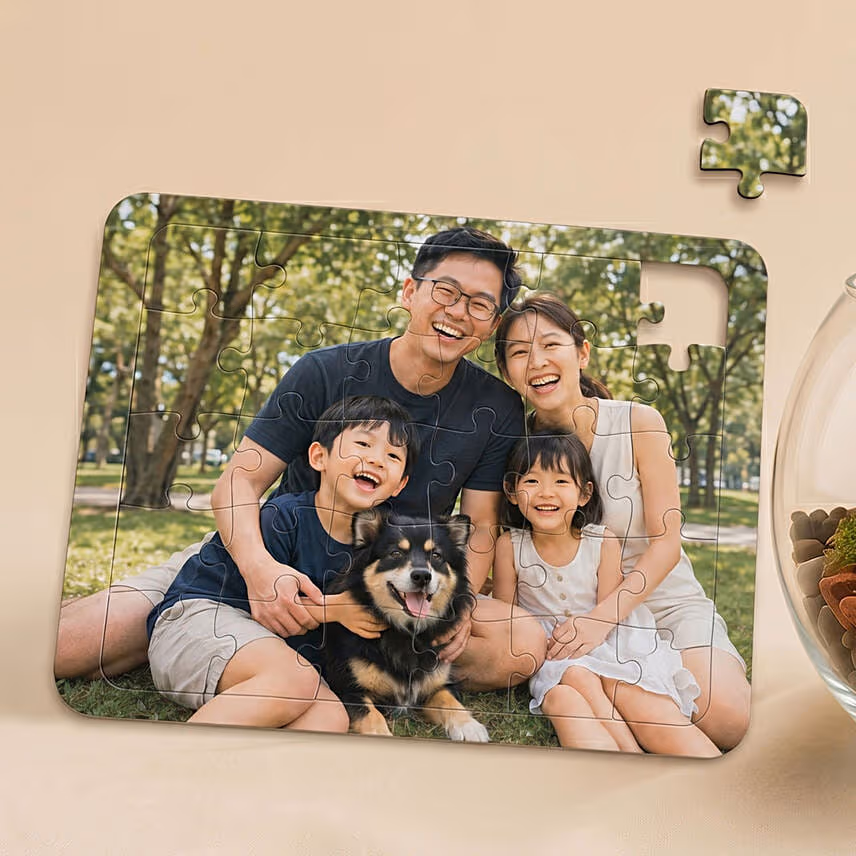 Personalised Jigsaw Puzzle with Plants Fish Bowl