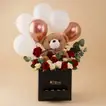 Happiness Box | Rose, Chocolates n Balloons - With Small Teddy