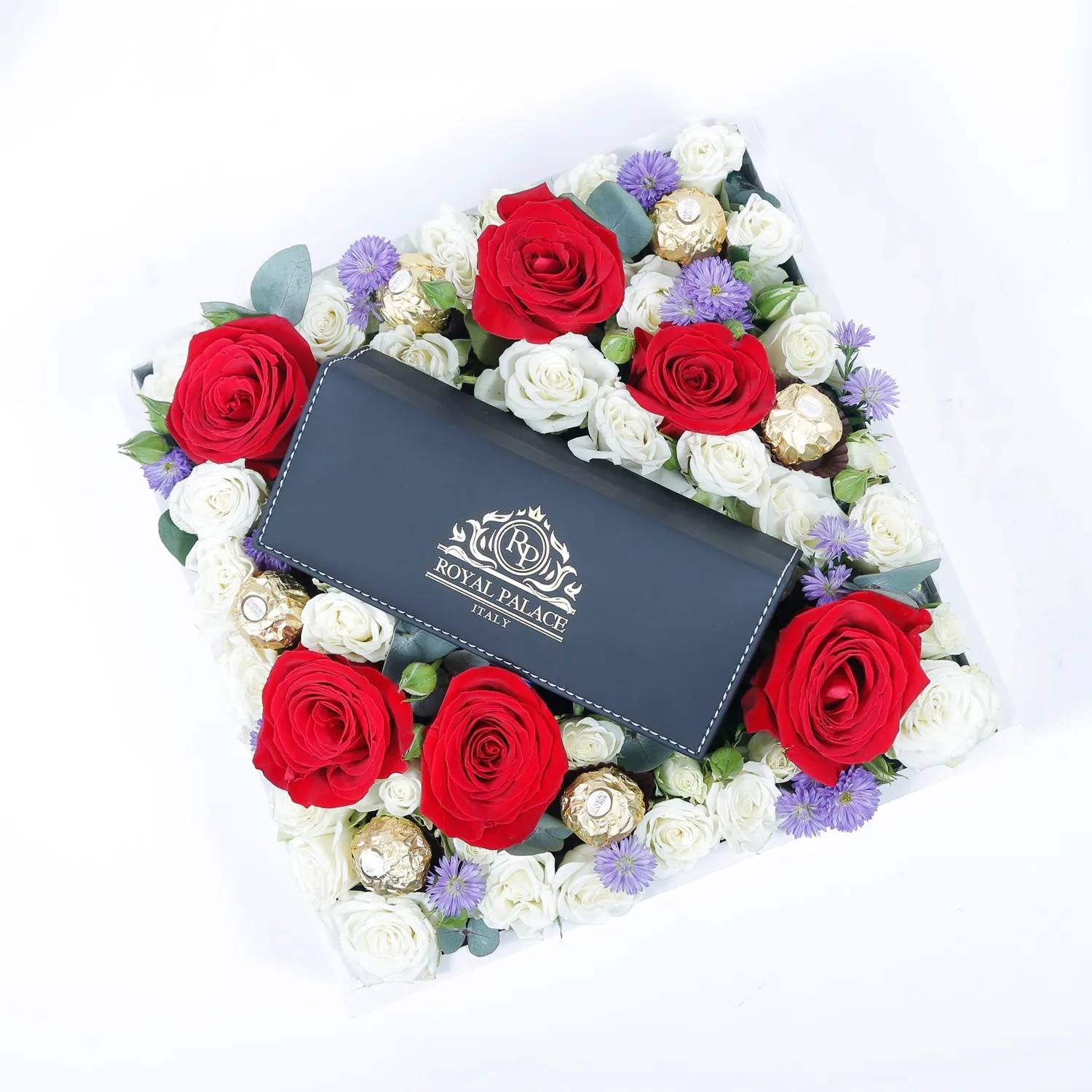 Luxury Musbah - White & Black - Medium Edition - Elegance Floral Box