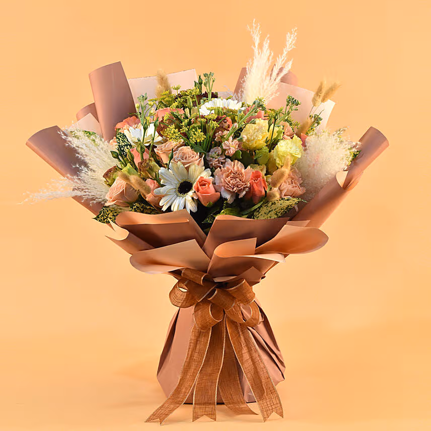 Glamorous Blooms Bouquet with Anniversary Balloon Set