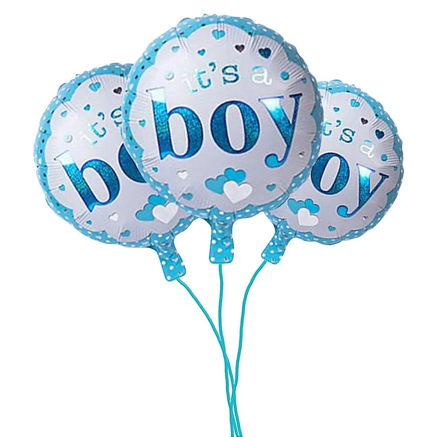 Butter Sponge Cake With It's A Boy Balloons Set