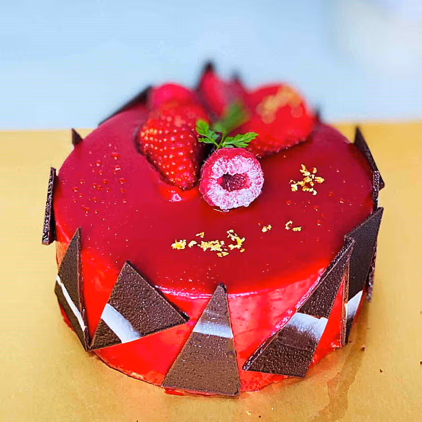 Vase Of 24 Vivid Roses with Mini Cheese Cake