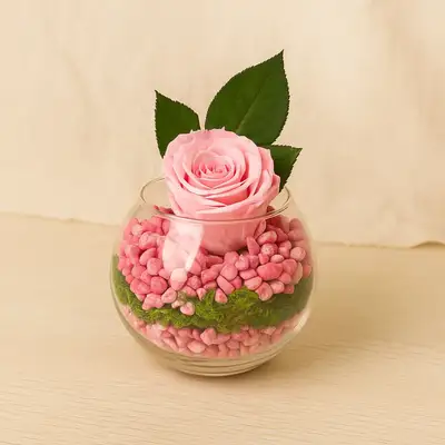Forever Pink Rose Fish Bowl