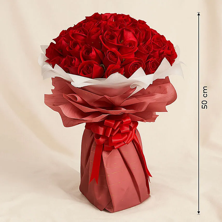 Premium 50 Red Roses Bouquet