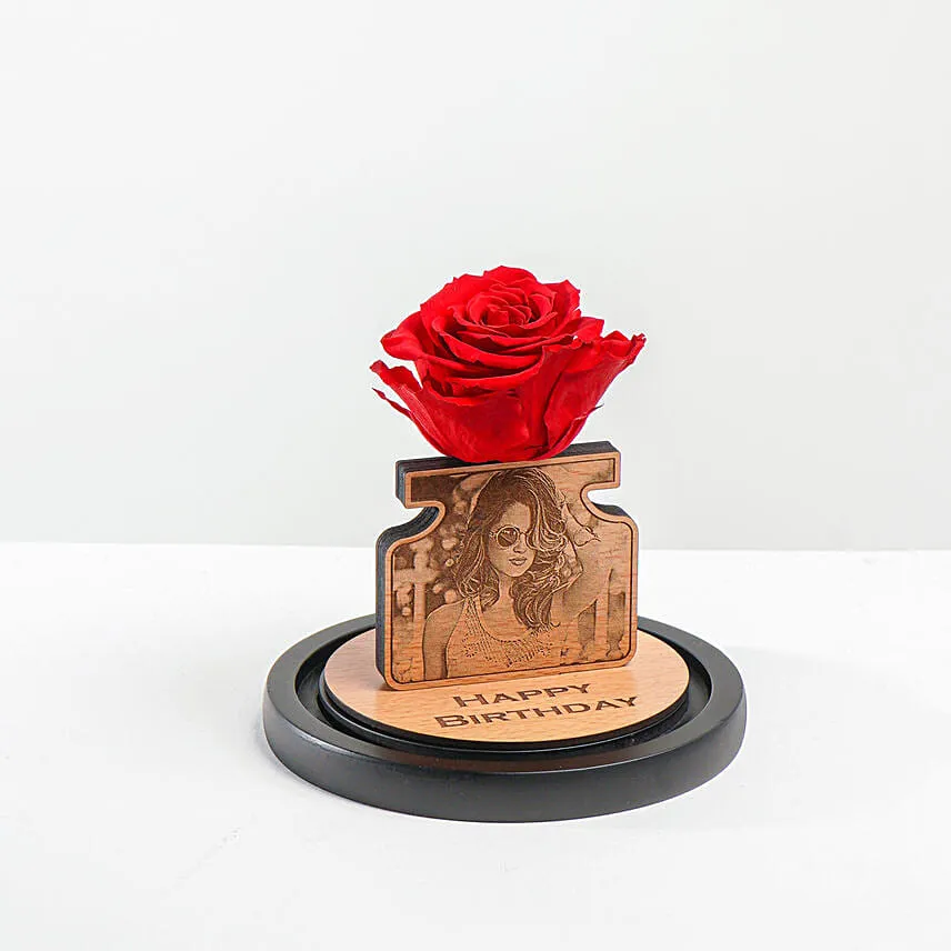 Personalized Red Forever Rose Arrangement