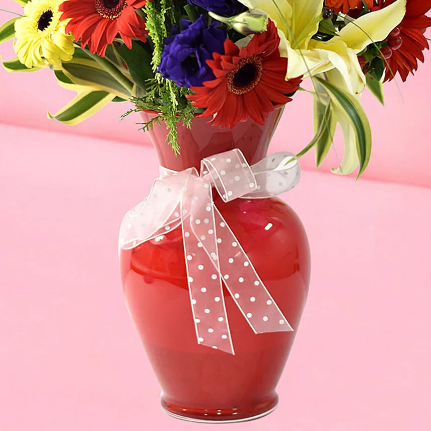 Vibrant Mixed Flowers Vase