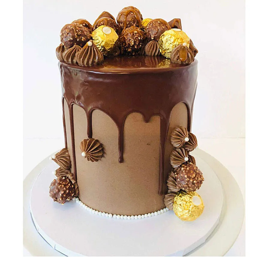 Ferrero Rocher Chocolate Drip Cake 8 Inch