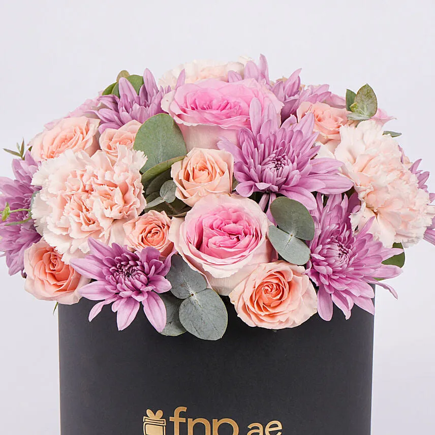 Elegant Flower Arrangement In Black Box