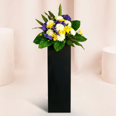 Reverence Condolence Mixed Flowers Black Stand