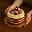 Delightful Red Velvet Cake with Cream Cheese & Fresh Fruits