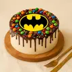 M&Ms n Chocolate Drip Batman Kids Cake - 500 Grams / Chocolate