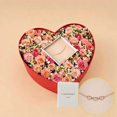 Fontenay Paris Ladies Bracelet With Heart Rose Box