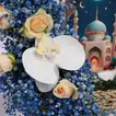 Elegant Bloom Basket with Mosque Décor