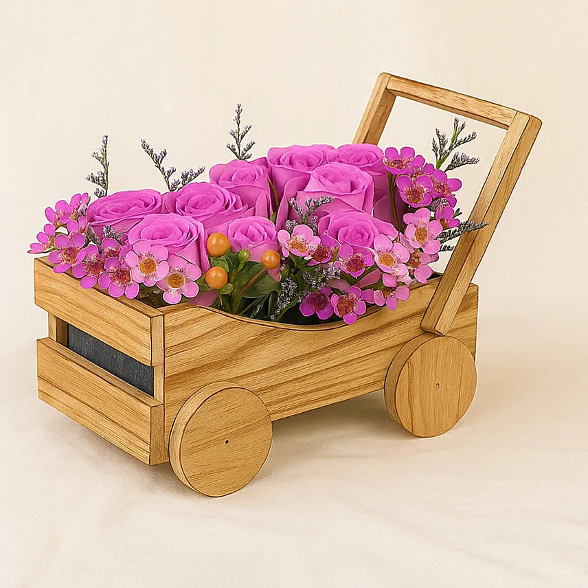 Elegant Purple Roses Arrangement