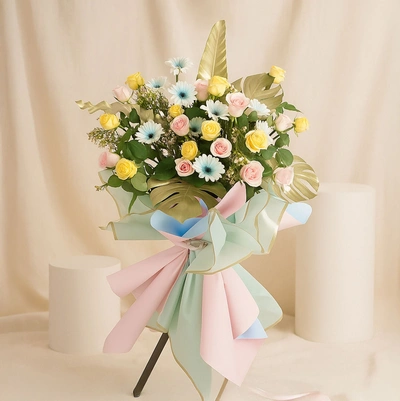 Congratulatory Flower Stand For Commendable Achievement