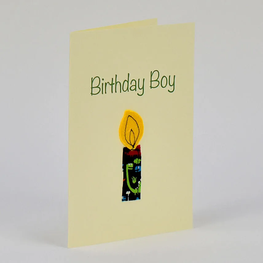 Birthday Boy Candle Handmade Greeting Card