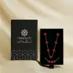 Scarlet Love Necklace Set with Vibrant Rose Bouquet