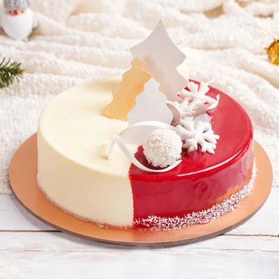 Festive Christmas Red Velvet Cake - Half Kg Delight