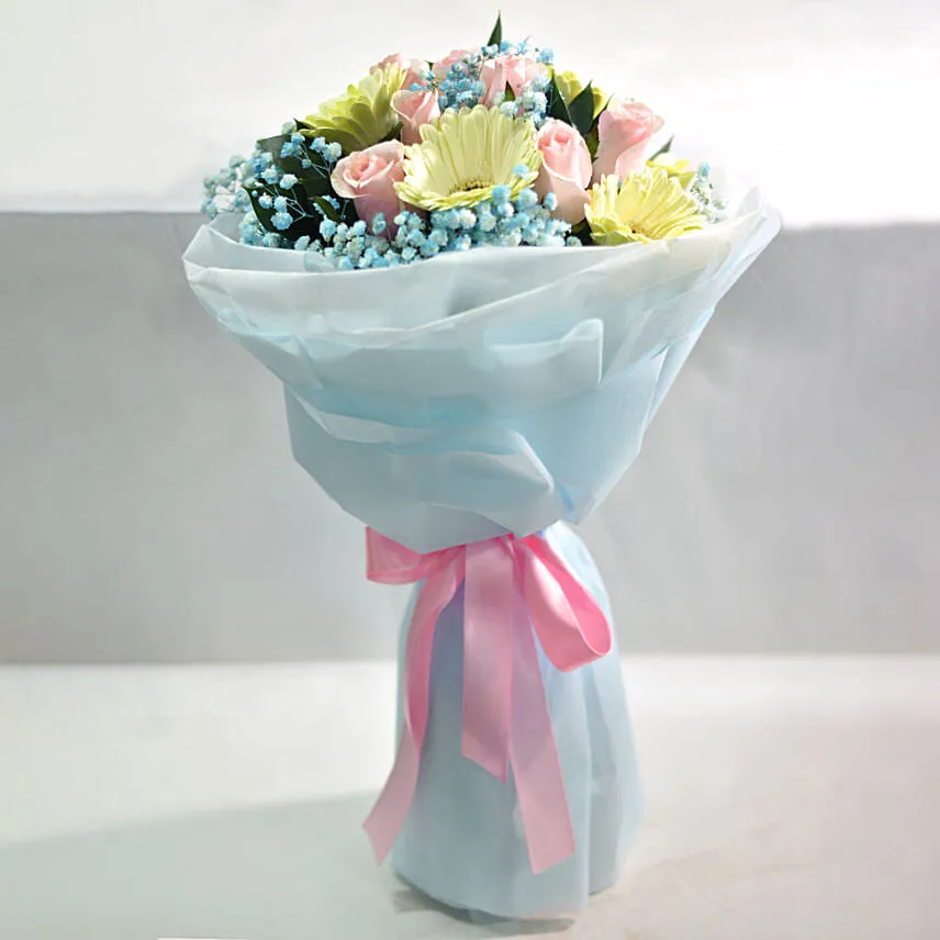 Gerberas & Roses Blossom Bouquet