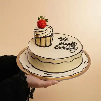 كيكة عيد الميلاد ثري دي كب كيك - 500 غرام