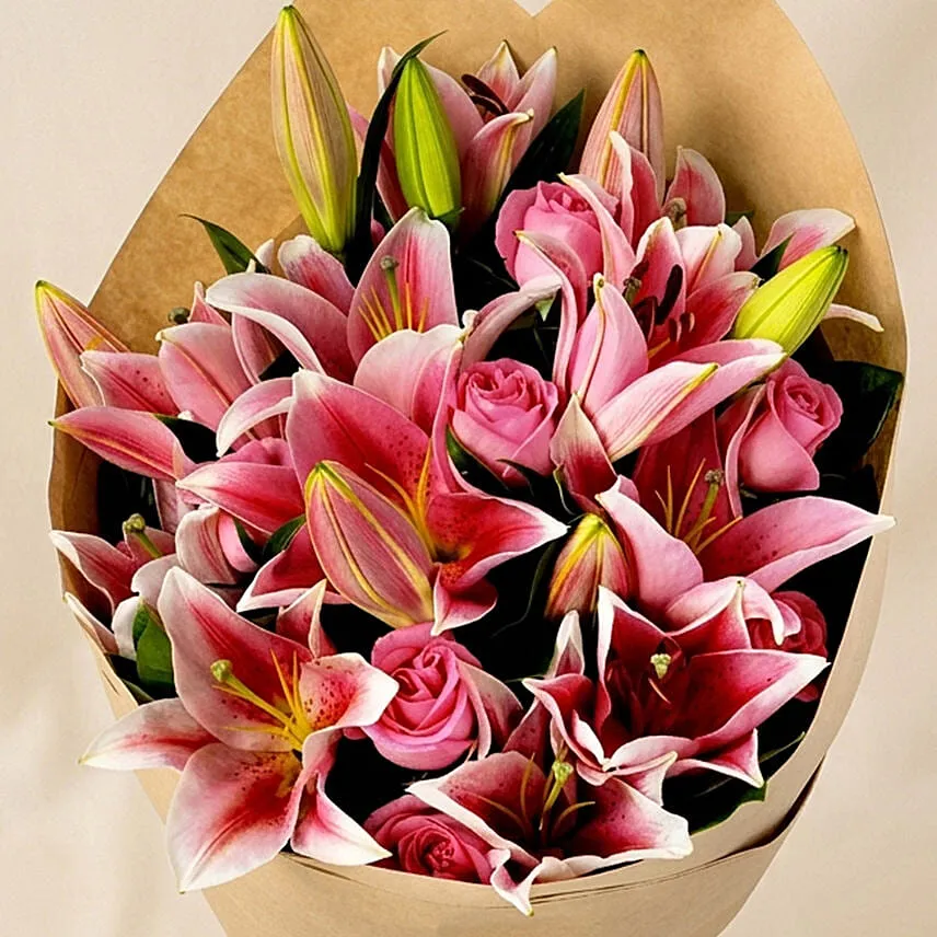 Bunch Of Pink Lilies