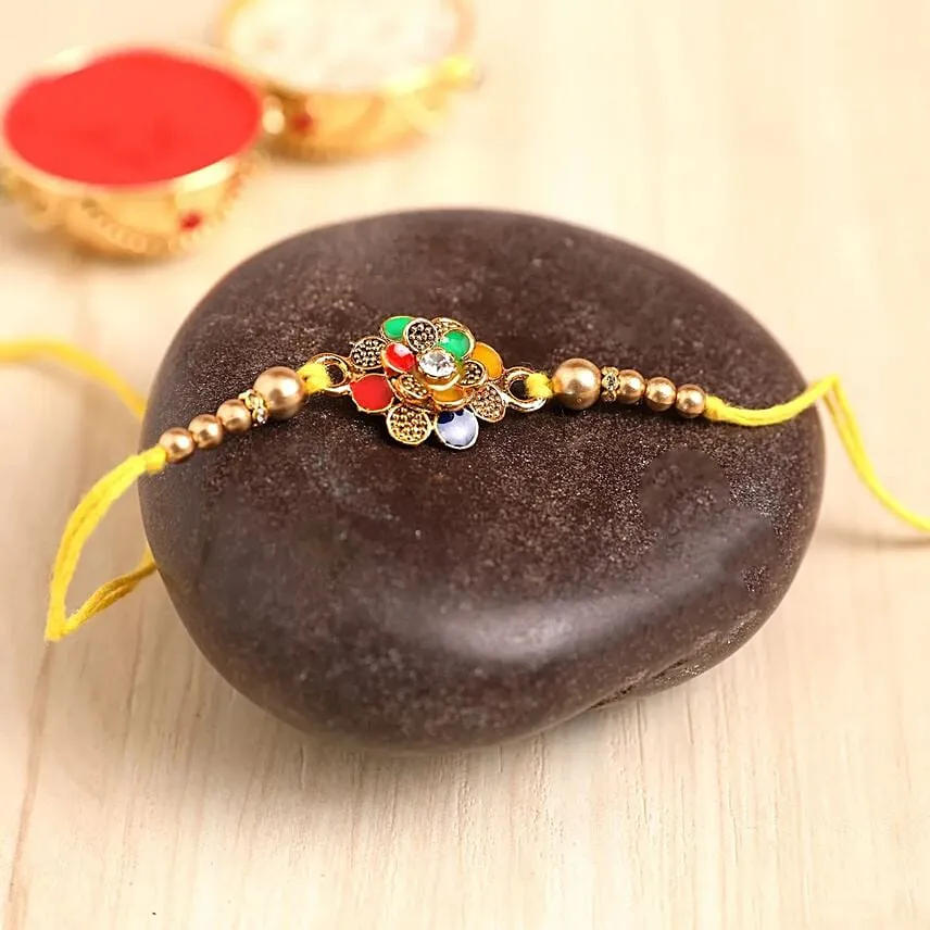 Tiramisu Cake With Traditional Meenakari Rakhi