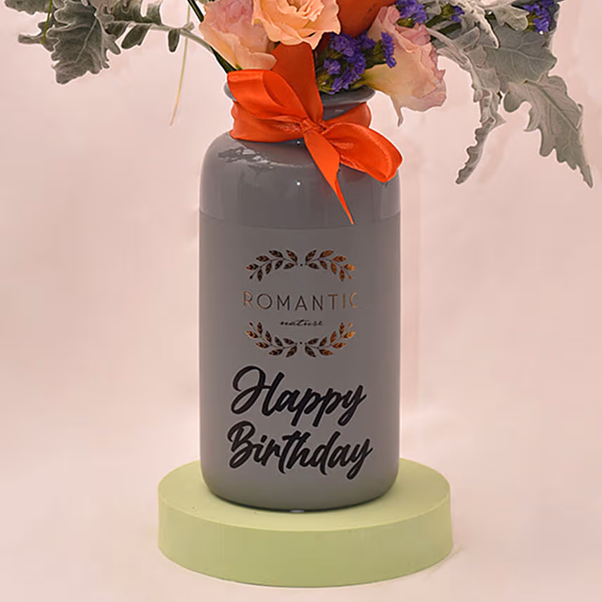 Engaging flowers In Designer Vase