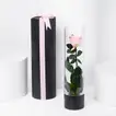 Exquisite Luxury Pink Forever Rose in Elegant Glass Vase