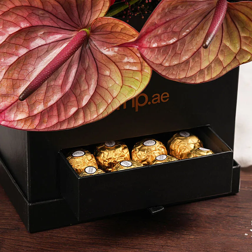December Birthday Flowers and Chocolate Box