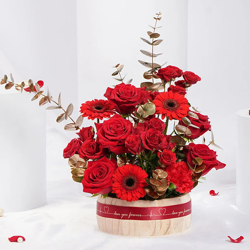 Valentines Ruby Red Floral Arrangement