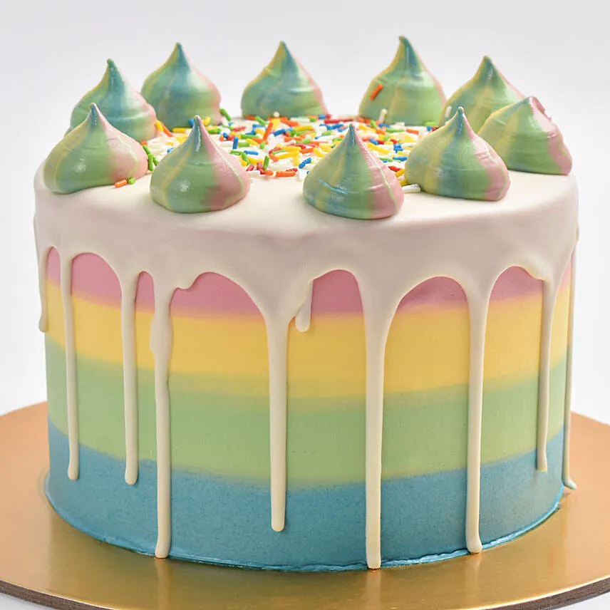 Delicious Rainbow Vanilla Cake 12 Portion
