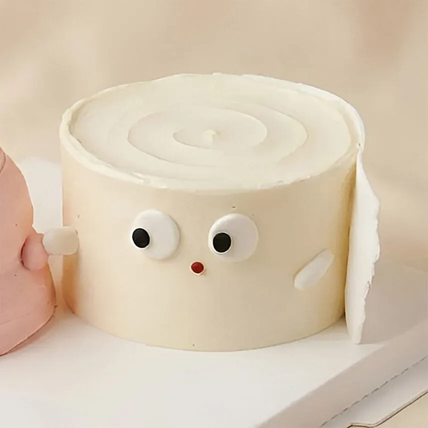 Toilet paper and his Friend Cake