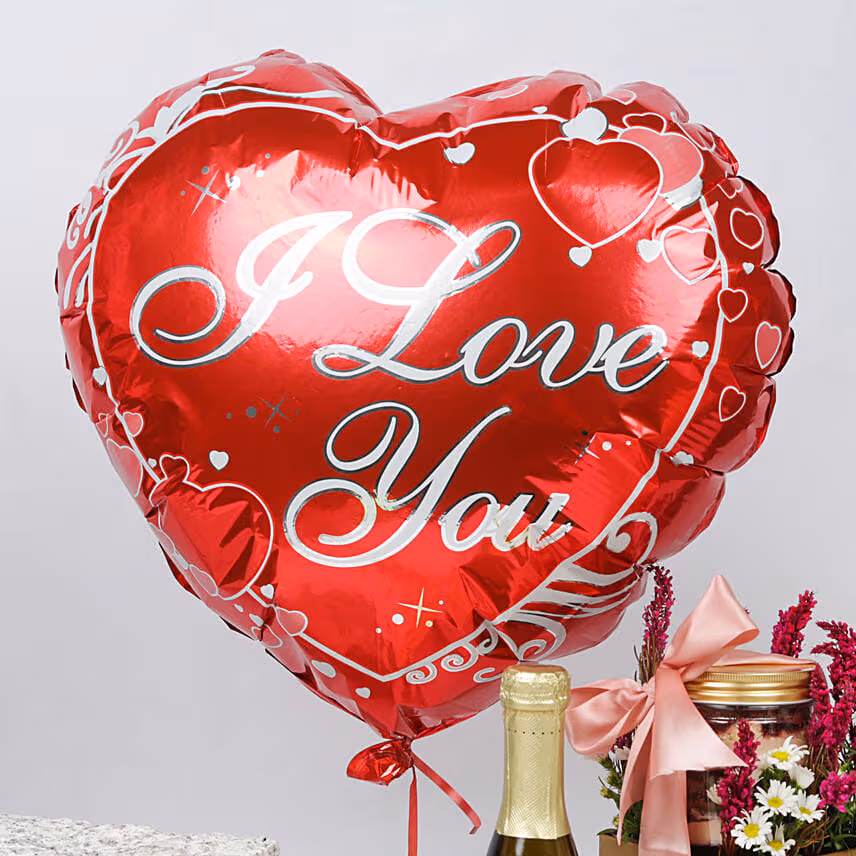 Love Gesture with Jar Cake and Wine