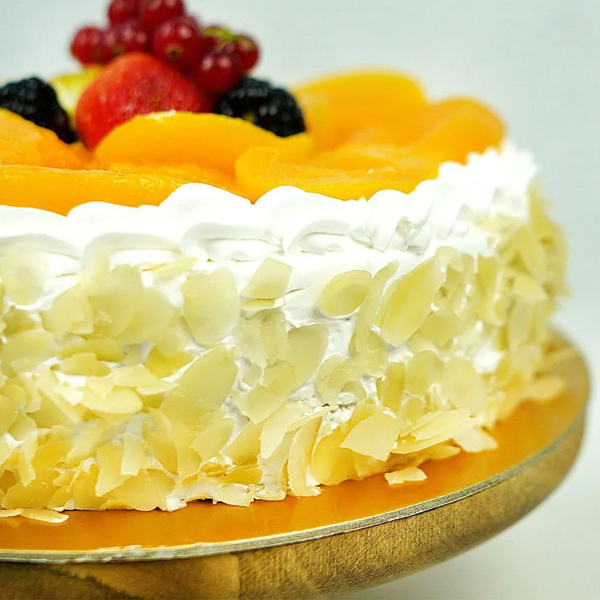 Flowers with Cake Bundle: Fruit Cake & Red Roses
