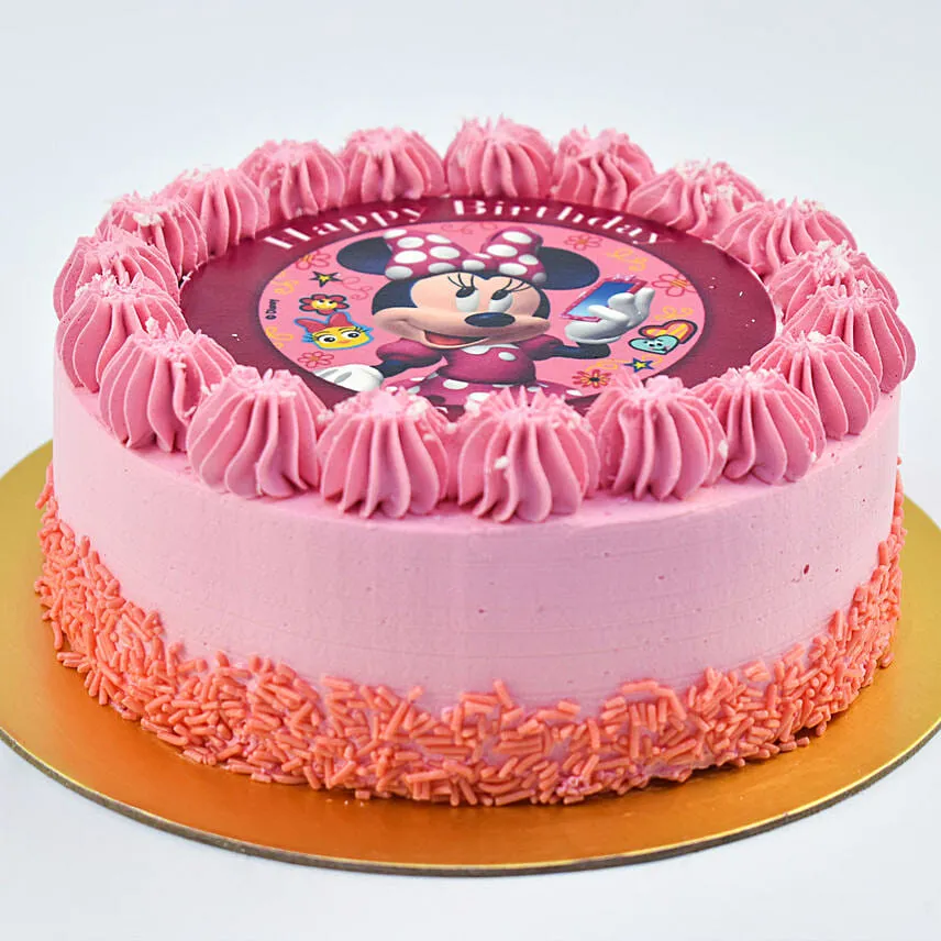 Cute Minni Mouse Birthday Marble Cake 8 Portion