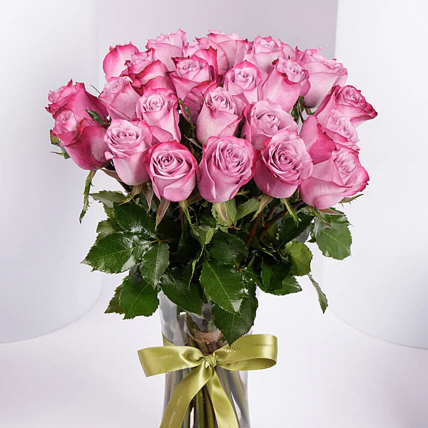 Vase Of 24 Mystic Purple Roses